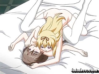 Blonde futagirl deep fucked a virgin pussy