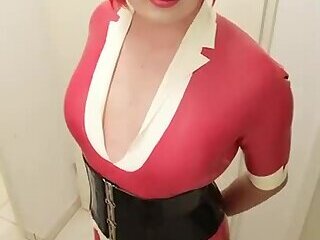 Sissy Latex Nurse Corset